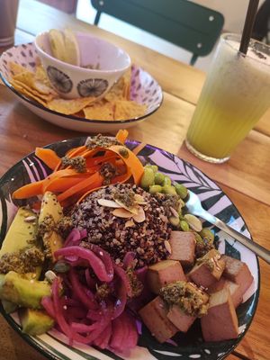 Bom dia Alegria 🪷 #Veganuary at Bainema in Angra Do Heroismo