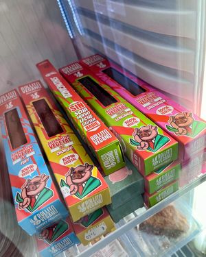 Vegan "sausages" at Dietètica Nogal in Premia De Mar