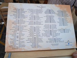 Menu - there is no indication that something is vegan, but owner explained dishes and made suggestions at Estiatório Ta Karafákia - Εστιατόριο Τα Καραφάκια in Aegina