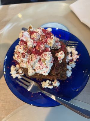 Popcarrot (carrot cake with vegan cream & popcorn)  at NO TU OliDeli in Warsaw