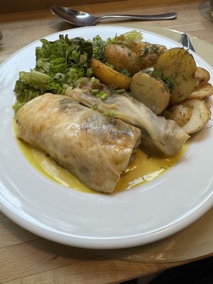 Stuffed cabbage with tempeh   at NO TU OliDeli in Warsaw