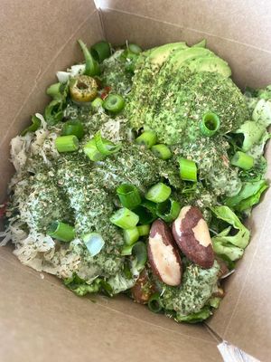 Electric garden salad with cilantro herb dressing at Alkaline Valley - Order & Pick-Up in Amsterdam