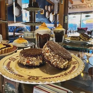 Argentinian alfajor stuffed with homemade peanut butter and dates at La Cocina de la Abuela en Bariloche in San Carlos De Bariloche