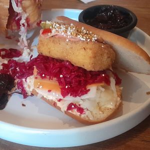 Emparedado de tofu empanizado. at Los Vampiros Emparedados in Puebla