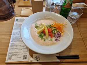 Vegan ramen at Ramen Kamon in Takayama