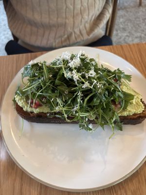 Wasabi pea toastt  at Kafé Oransjeriet in Stavanger