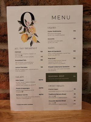 Menu as of 13 December 2025 at Kafé Oransjeriet in Stavanger