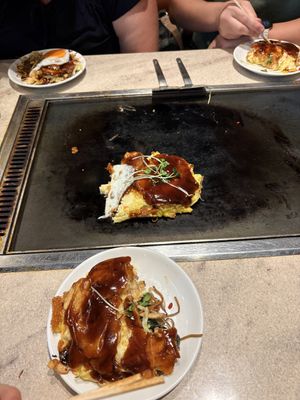   at Okonomiyaki Shiraiwa Asakusa Store in Tokyo