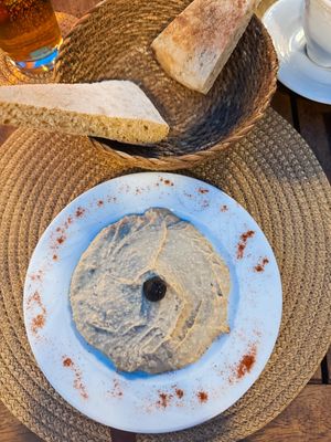 Hummus with bread  at The Waterfall Restaurant in Icmeler