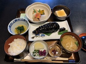 Nasu dengaku is my fave! at Hanabishi in Koya