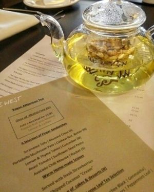 tea and menu at Raw - La Suite West in West London