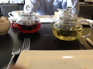 English breakfast and jade sword green tea at Raw - La Suite West in West London