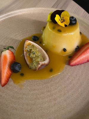 Dessert Panna cotta at Manna 2 in Warsaw