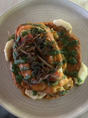 Cauliflower steak  at Manna 2 in Warsaw