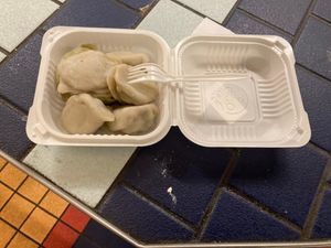 The dumplings at Lisa's Dumplings - Kiosk in New York City