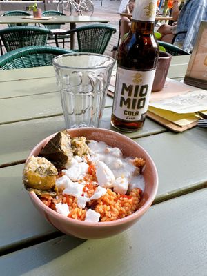 Bulgur salad with vegan greek cheese   at Neue Speisekammer in Hannover