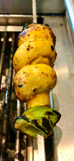 Mushroom skewer at Barbeque Nation - Avenues Mall in Muscat