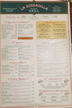  at La Quesadilla Mexican Grill in St John