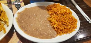 Vegan rice & beans comes with combo at La Quesadilla Mexican Grill in St John