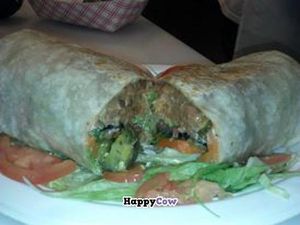 Tempeh Deluxe Burrito! at Tacos El Cunado - Downtown Market in Grand Rapids