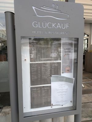 Speisekarte at Restaurant Glückauf in Sellin