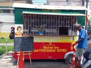 Food truck (Opposite Celebrity Vegan on Camp St, not far from GRA) at Rastafarian Modern Love in Georgetown