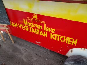 Sign at Rastafarian Modern Love in Georgetown