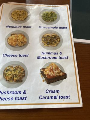 Toast choices  at Shio Veg Cafe in Kyoto
