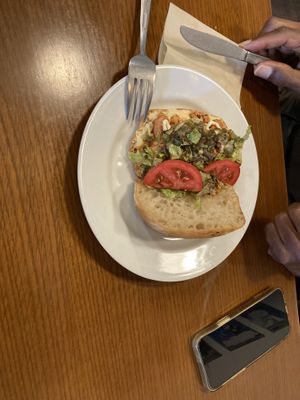 Spicy Tofu and hummus Sando  at Shio Veg Cafe in Kyoto