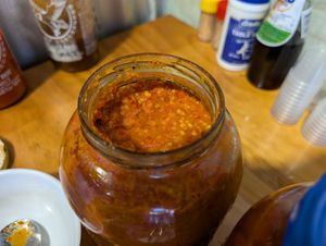 Chili sauce 🌶️ at Saigon Shack in Rarotonga