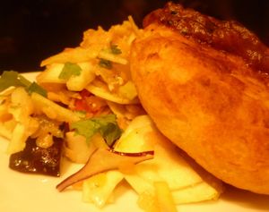 Spicy stuffed potato cake at Rupert's Street - Mobile Food Van in London