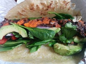 black bean wrap at Loving Heart in Chicago