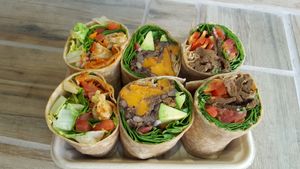 Wraps with organic vegetables at Loving Heart in Chicago