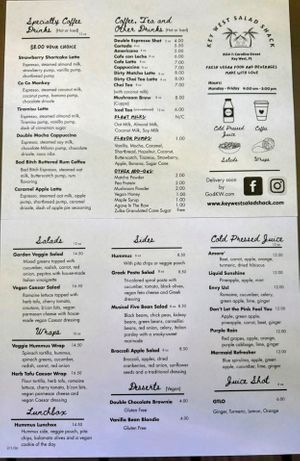 New menu - February 2026 at Key West Salad Shack - Pre Order Only in Key West