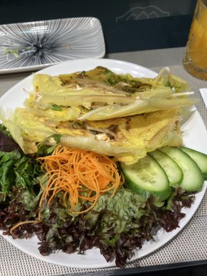 scallion pancake with tofu   at Viegan in Stuttgart