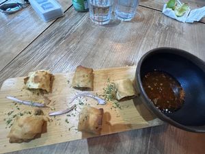 Vegan spring rolls  at My Little Warung in Noisy Le Grand