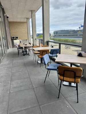 Waterside terrace at Brasserie Westerkade in Goes