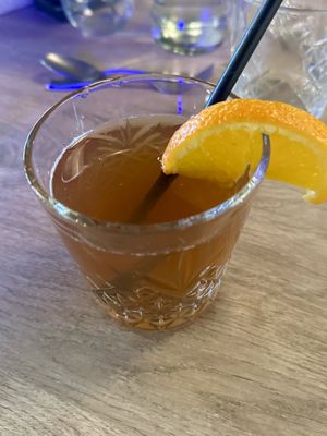 Homemade blueberry iced tea  at Brasserie Westerkade in Goes