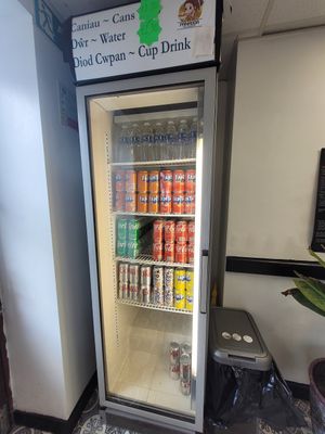 Drinks Fridge at Panadda Thai Takeaway in Penrhyndeudraeth