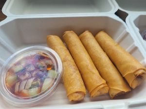 Vegetable Spring Rolls at Panadda Thai Takeaway in Penrhyndeudraeth