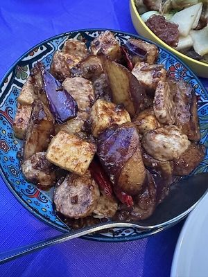   at Laughing Buddha Vegetarian Bistro in Oakland