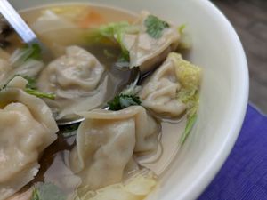 Wonton soup at Laughing Buddha Vegetarian Bistro in Oakland