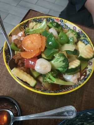 Sweet and sour at Laughing Buddha Vegetarian Bistro in Oakland