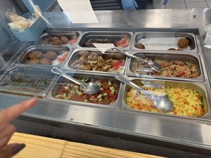 Options for all the platters - mostly vegann  at Shawarma Al Mouna in Ottawa