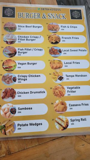 Menu page at Warung Four 4D SENGGIGI LOMBOK in 
