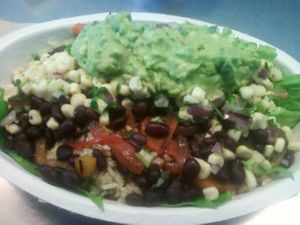 Veggie Salad with guacamole added at Chipotle - Strada Pl in Naples