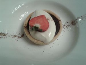 Vegan night dessert:  chocolate tart (to die for!) at Bread Street Brasserie in Edinburgh