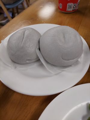 Vegan taro bao buns - must have! at One Bite Dumpling一口香饺子坊 in Santa Clarita