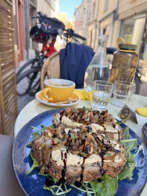 Toast of autumn and espresso   at Coucou Cafe in Chinon