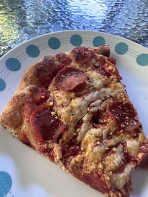 Homemade cheese and vegan pepperoni.  at Make Believe Pizza - Pre Order Only in Traverse City